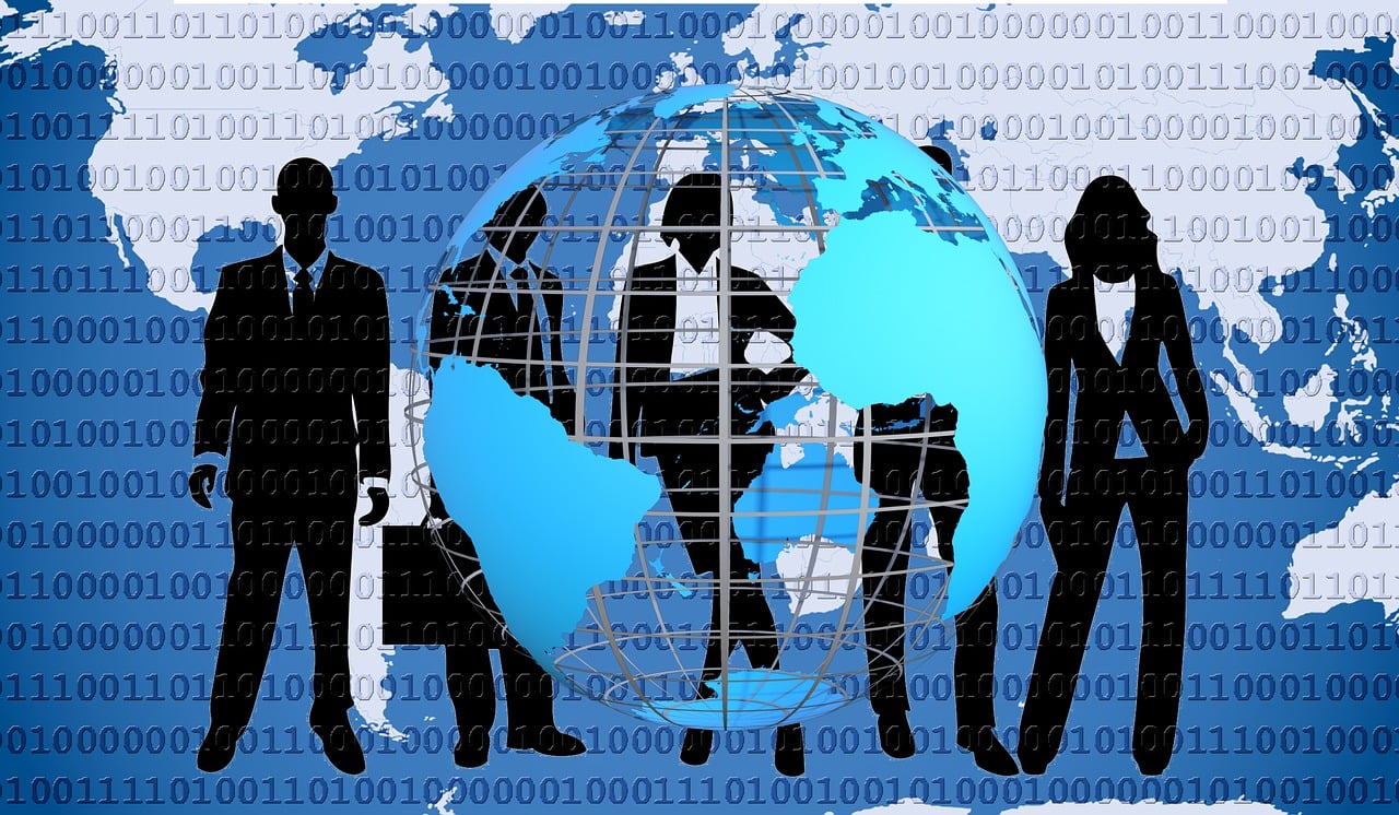 illustration of global online platforms connecting digital businesses